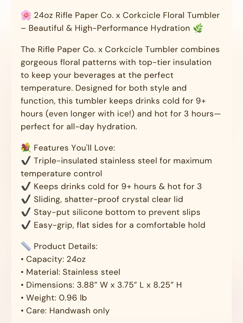 Rifle Paper Co. x Corkcicle Tumbler Set